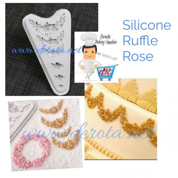Derota cetakan silikon ruffle rose